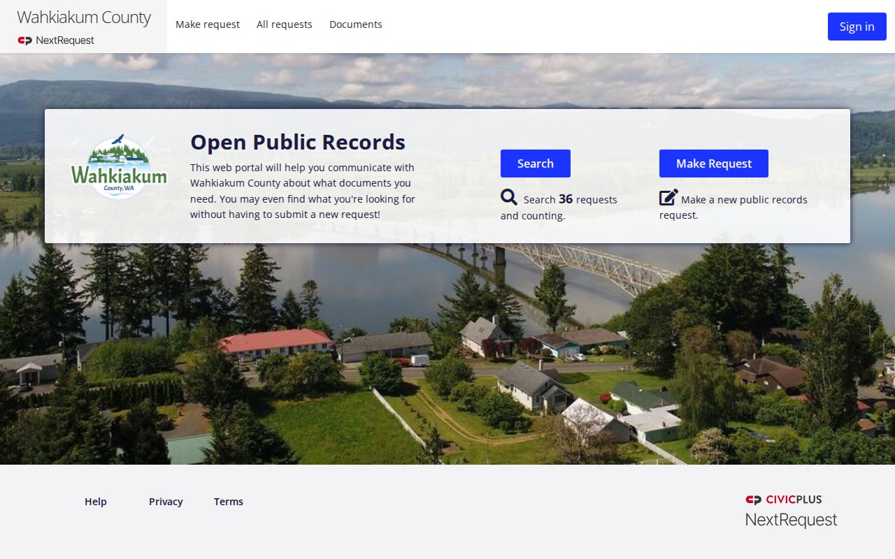 Wahkiakum County court records and administrative copy request portal