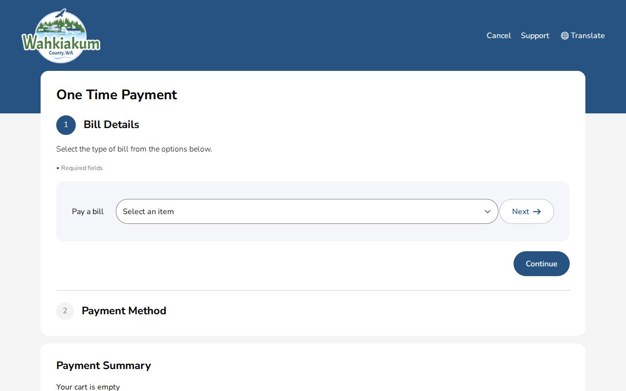 Wahkiakum County court records online fee payment workflow